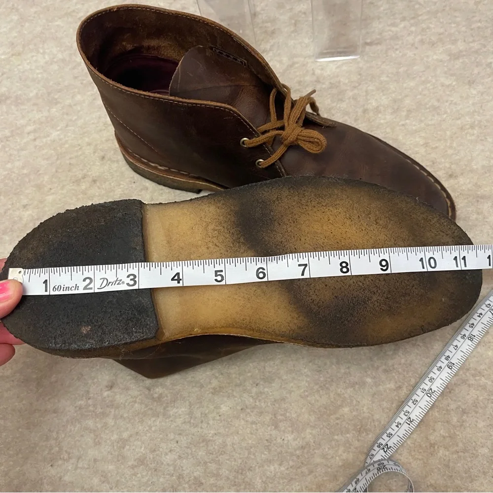 Clarks Originals Desert Brown Beeswax Leather Lace Up Chukka Boot Mens Size 9.5